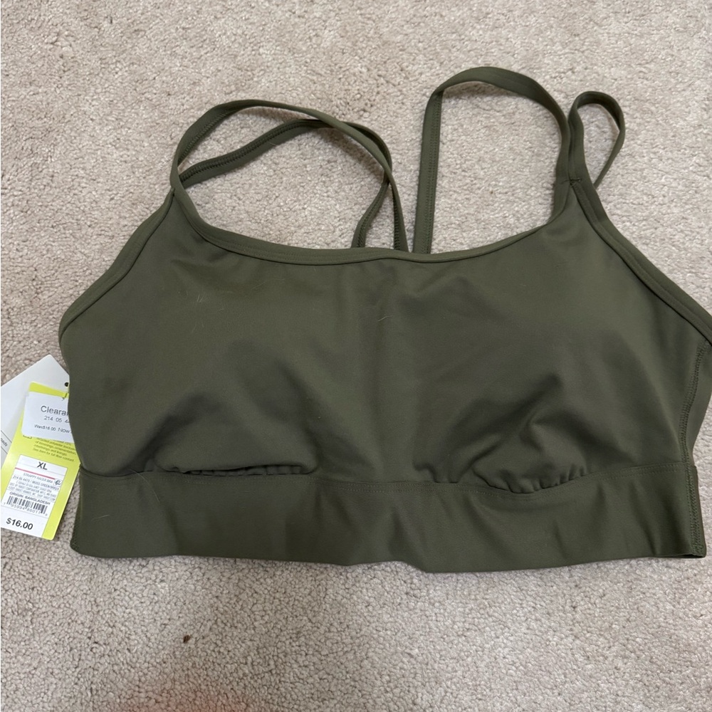 Green sports bra